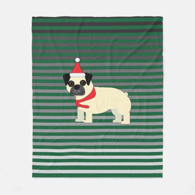 Cobertor De Velo Pug de Natal (Frente)