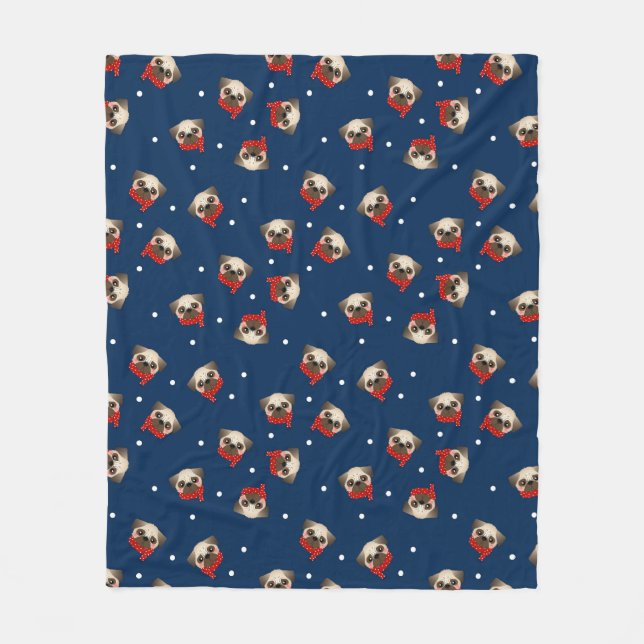 Cobertor De Velo Pug Fleece Blanket (Frente)