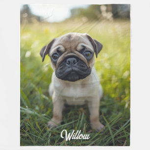 Cobertor De Velo Pug Fofo Personalizado