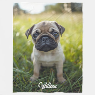 Cobertor De Velo Pug Fofo Personalizado