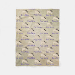 Cobertor De Velo Pug Mãe Padrão Terrenos