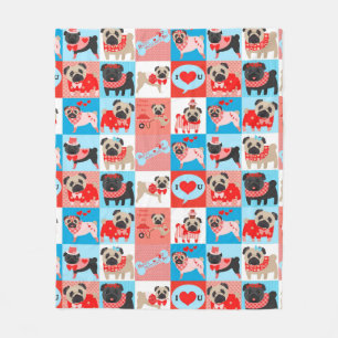 Cobertor De Velo Pug Namorados Quilt
