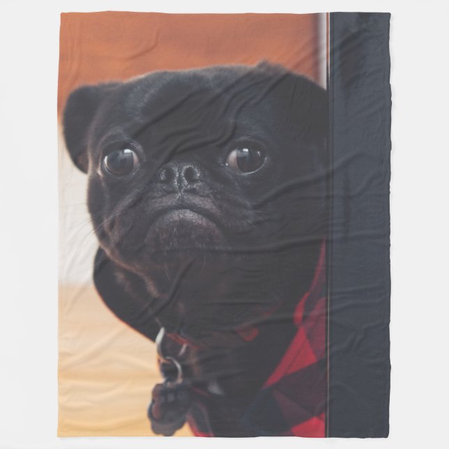 COBERTOR DE VELO PUG PRETO (Frente)