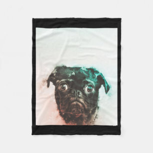 Cobertor De Velo Pug Watercolor Cachorro Cachorro Cachorro