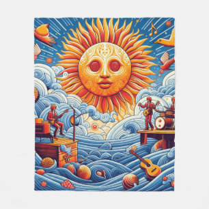 Cobertor De Velo Pulmão do Oceano Solto: Arte Vibrante no Festival
