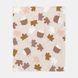 Cobertor De Velo Pumpkin Botânico Rustic Pumpkin Spice Maple Leaf P