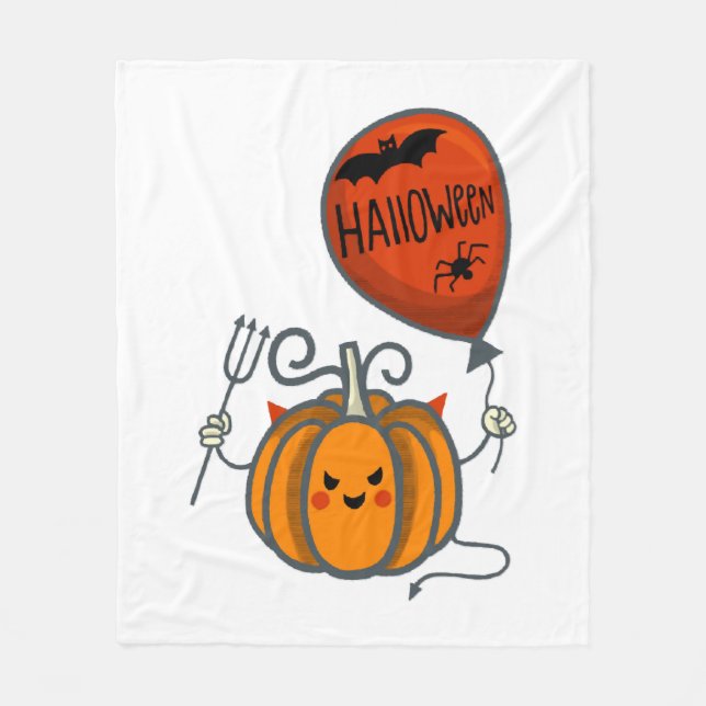 Cobertor De Velo Pumpkin Halloween (Frente)