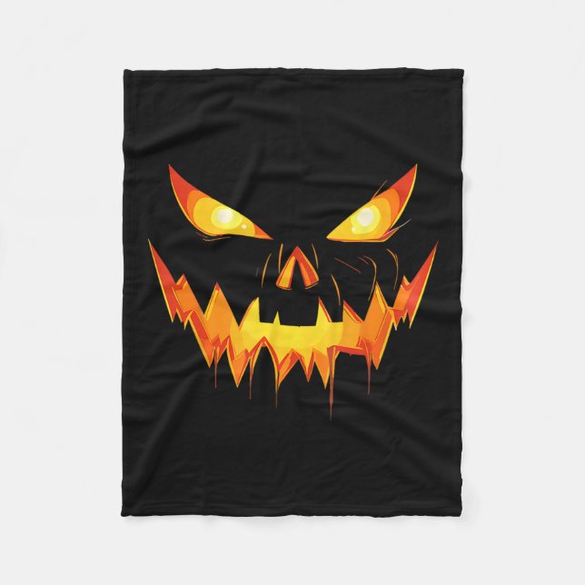 Cobertor De Velo Pumpkin Jack O Lanterna Cara Homens Rapazes do Hal (Frente)