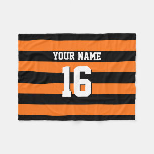 Cobertor De Velo Pumpkin Orange Black Team Jersey Preppy Stripe