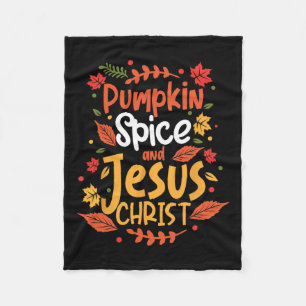 Cobertor De Velo Pumpkin Spice e Jesus Cristo Ação de Graças