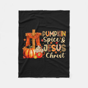 Cobertor De Velo Pumpkin Spice Jesus Cristo Ação de Graças outono