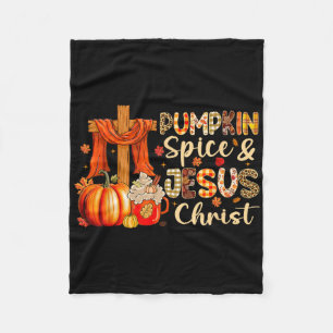 Cobertor De Velo Pumpkin Spice Jesus Cristo Ação de Graças outono