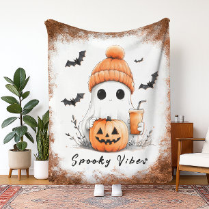 Cobertor De Velo Pumpkin Spice Spooky Vibes Personalizadas
