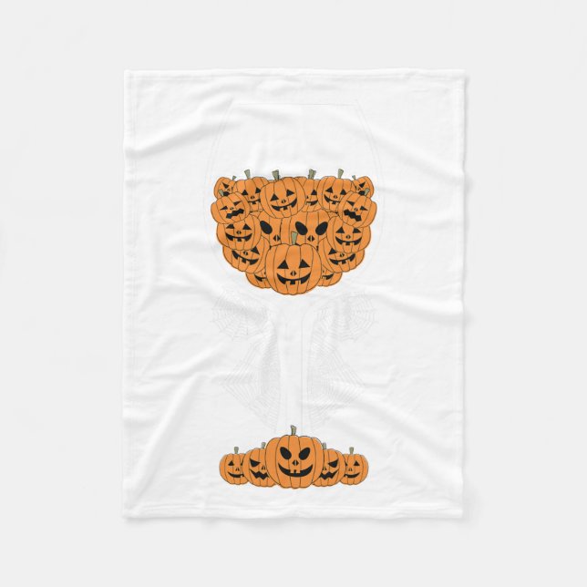 Cobertor De Velo Pumpkin Wine Gl Spider Fácil Halloween (Frente)
