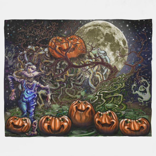 Cobertor De Velo Pumpkins Fleece Blanket (Frente (Horizontal))