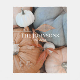 Cobertor De Velo Pumpkins Laranja Personalizado Branco E Azul