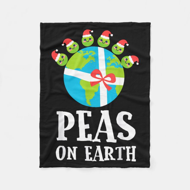 Cobertor De Velo Pun Christmas Sayings Peas On Earth Funny Xmas Gif (Frente)