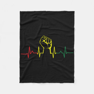 Cobertor De Velo Punho do Poder Negro Batimento Cardíaco Orgulho Af