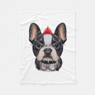 Cobertor De Velo Punk Rock Style French Buldogue Para Cachorro
