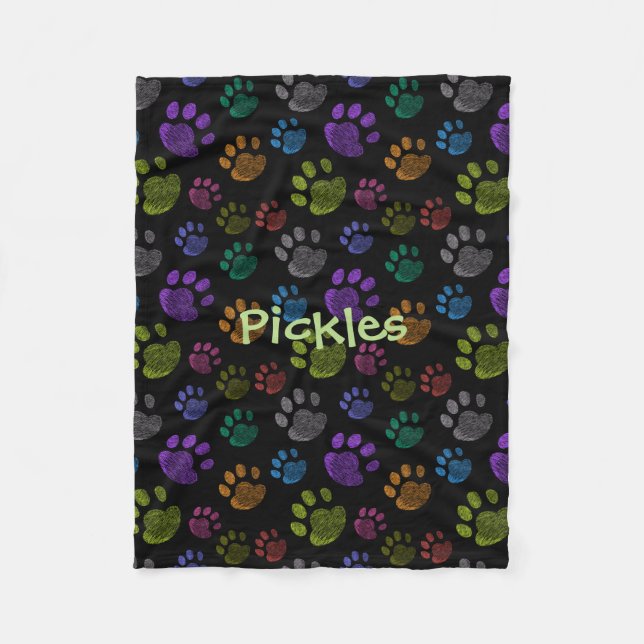 Cobertor De Velo Pup Paw Fleece Dog Blanket Pequeno (Frente)
