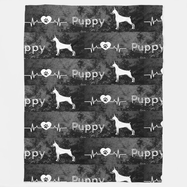 Cobertor De Velo Puppy Dobbie Dog Heart Beat Pattern (Frente)