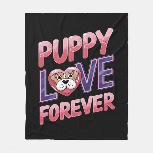 Cobertor De Velo Puppy Love Forever Dog (Frente)