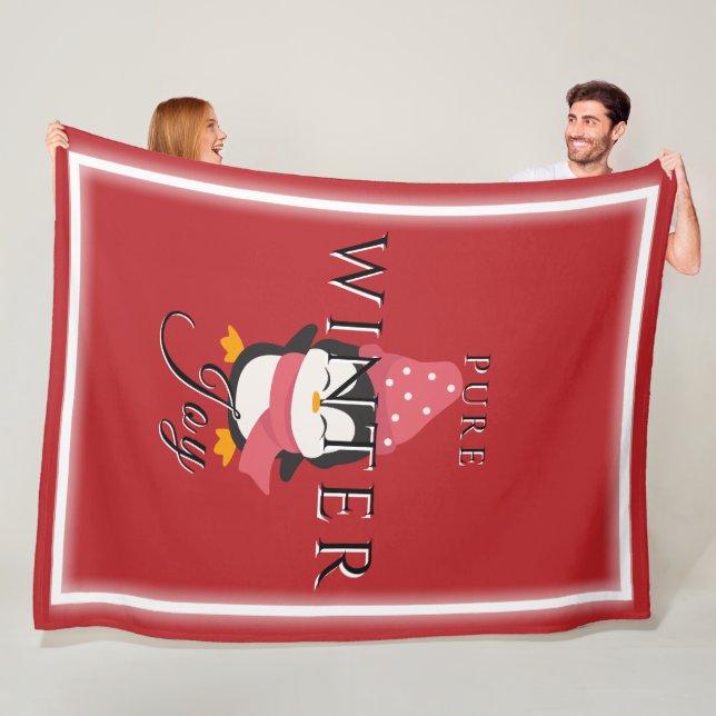 Cobertor De Velo Pura Alegria de inverno com Penguin Fleece Blanket (In Situ)