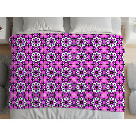 Cobertor De Velo Purple and black geometric mandala pattern