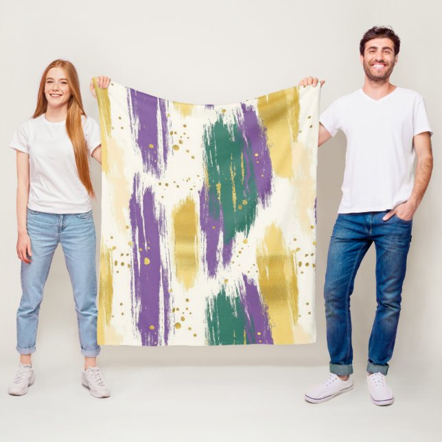 Cobertor De Velo Purple Green Gold Carnival Mardi Gras (In Situ)