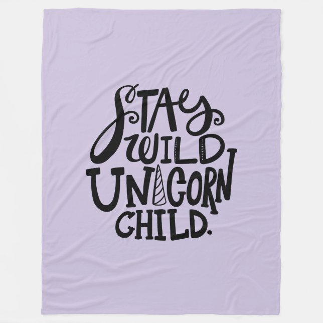 Cobertor De Velo Purple Lavender Wild Unicorn (Frente)