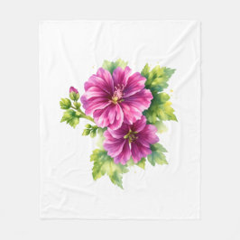 Cobertor De Velo Purple Watercolor Flower Illustration