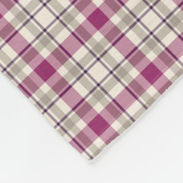 Cobertor De Velo Púrpura Brilhante e Padrão de Xadrez de Cinza