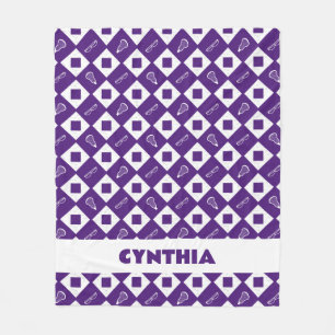 Cobertor De Velo Púrpura Lacrosse Argyle Padrão Fleece Blanket