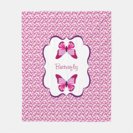 Cobertor De Velo Púrpura Rosa Bonito Padrão-Borboleta