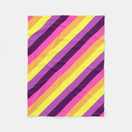 Cobertor De Velo Púrpura rosa - Listras de Retrô Pequenas Folhas