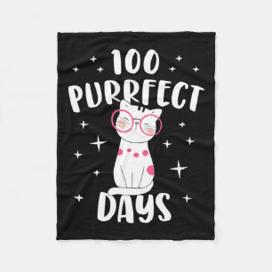 Cobertor De Velo Purrfect Days Cat Feliz 100º Dia do Costum Escolar