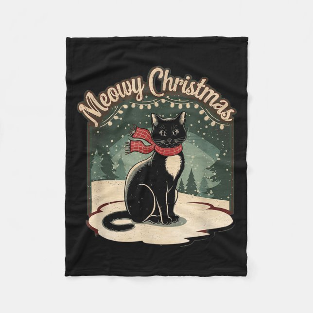 Cobertor De Velo Purrfectly Cozy Family Christmas Pajamas - Meowy C (Frente)