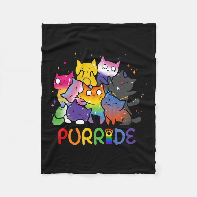 Cobertor De Velo Purride Cat Pride Ally Lgbt Amantes de os animais  (Frente)