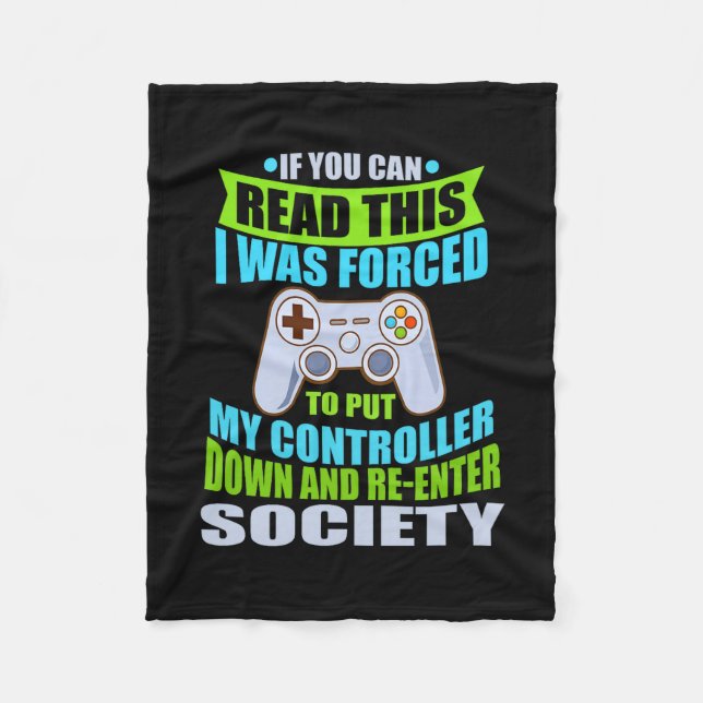 Cobertor De Velo Put Controller Down Re-enter Society Funny Gamer P (Frente)