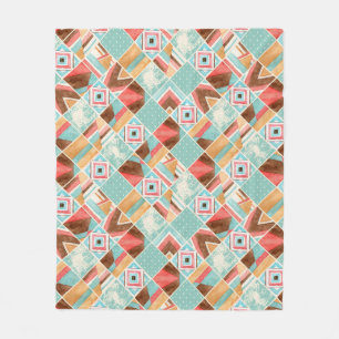 Cobertor De Velo Quadrado de aquarela, fundo geométrico de retalhos