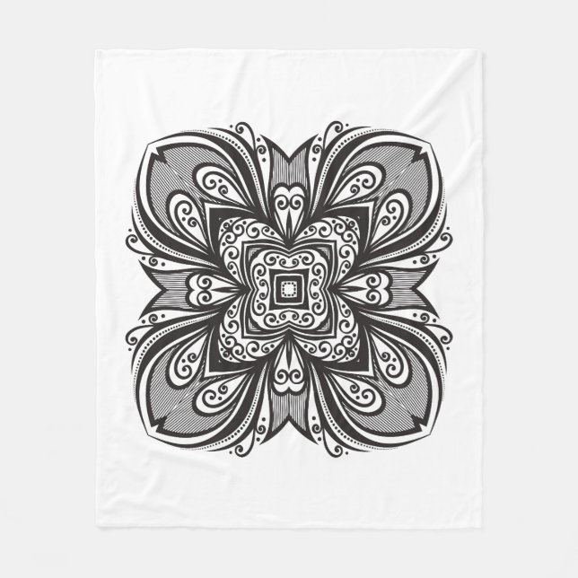 Cobertor De Velo Quadrado preto de Deco inspirado (Frente)