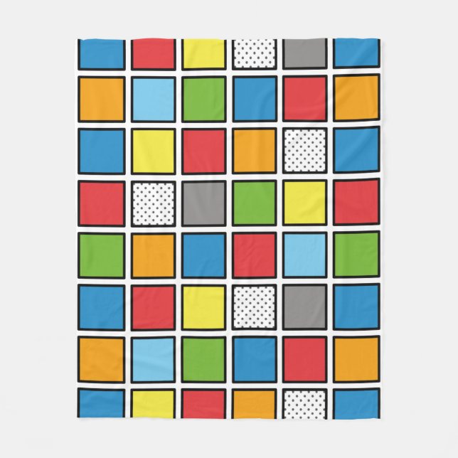 Cobertor De Velo Quadrados de Estilo de Livro de Quadrinhos (Frente)