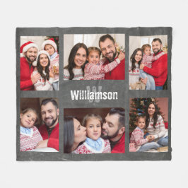 Cobertor De Velo Quadro de Colagem de Fotos da Família de Monograma