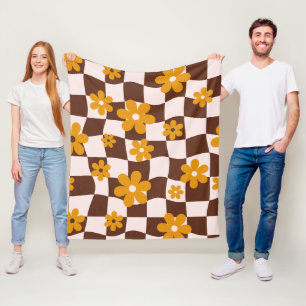 Cobertor De Velo Quadro de controlo do Groovy Daisy Floral, Y2K 90s