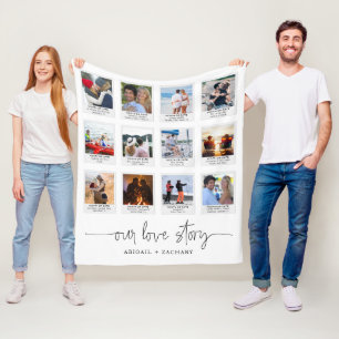 Cobertor De Velo Quadro de Instantâneos de Foto do Casal Love Story