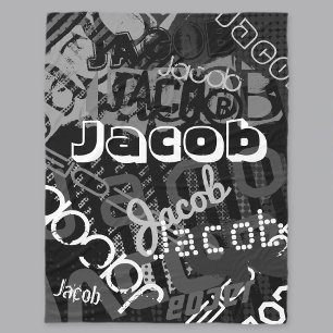 Cobertor De Velo Qualquer nome de arte de rua parece preto e branco