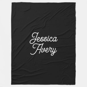 Cobertor De Velo Qualquer Nome Elegante Script Branco Vintage em