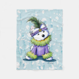 Cobertor De Velo Quarter francês Westie KiniArt Fleece Blanket