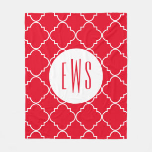Cobertor De Velo Quatrefoil Chic Monograma Fleece Blanket