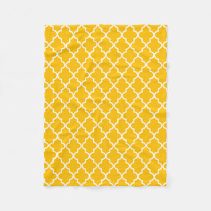 Cobertor De Velo Quatrefoil marroquino amarelo moderno e branco